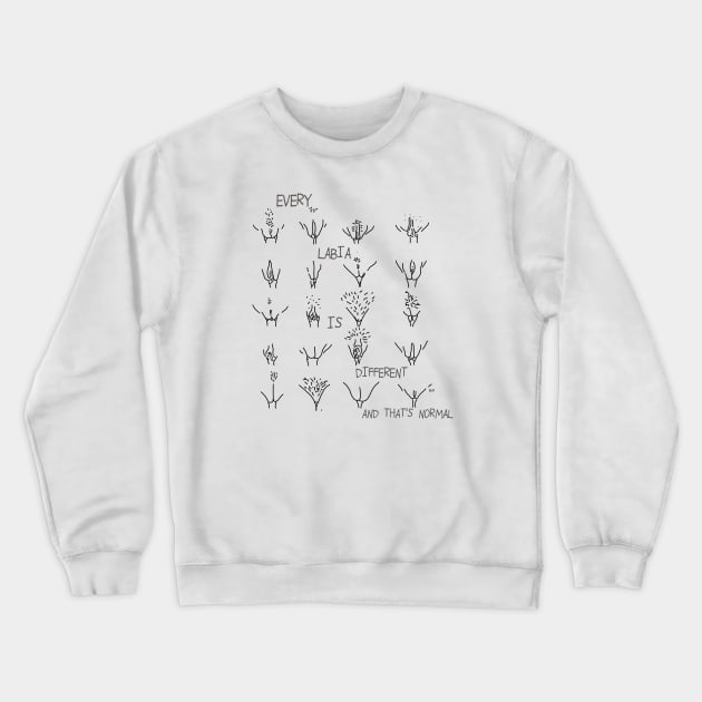 Labia Crewneck Sweatshirt by HandsomeGirlDesigns